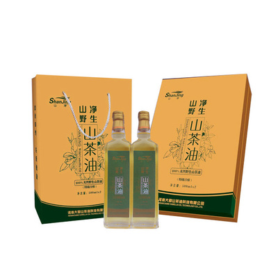 【热卖】山净山茶油大别山野生茶籽油新县特产500ml*2支礼盒装